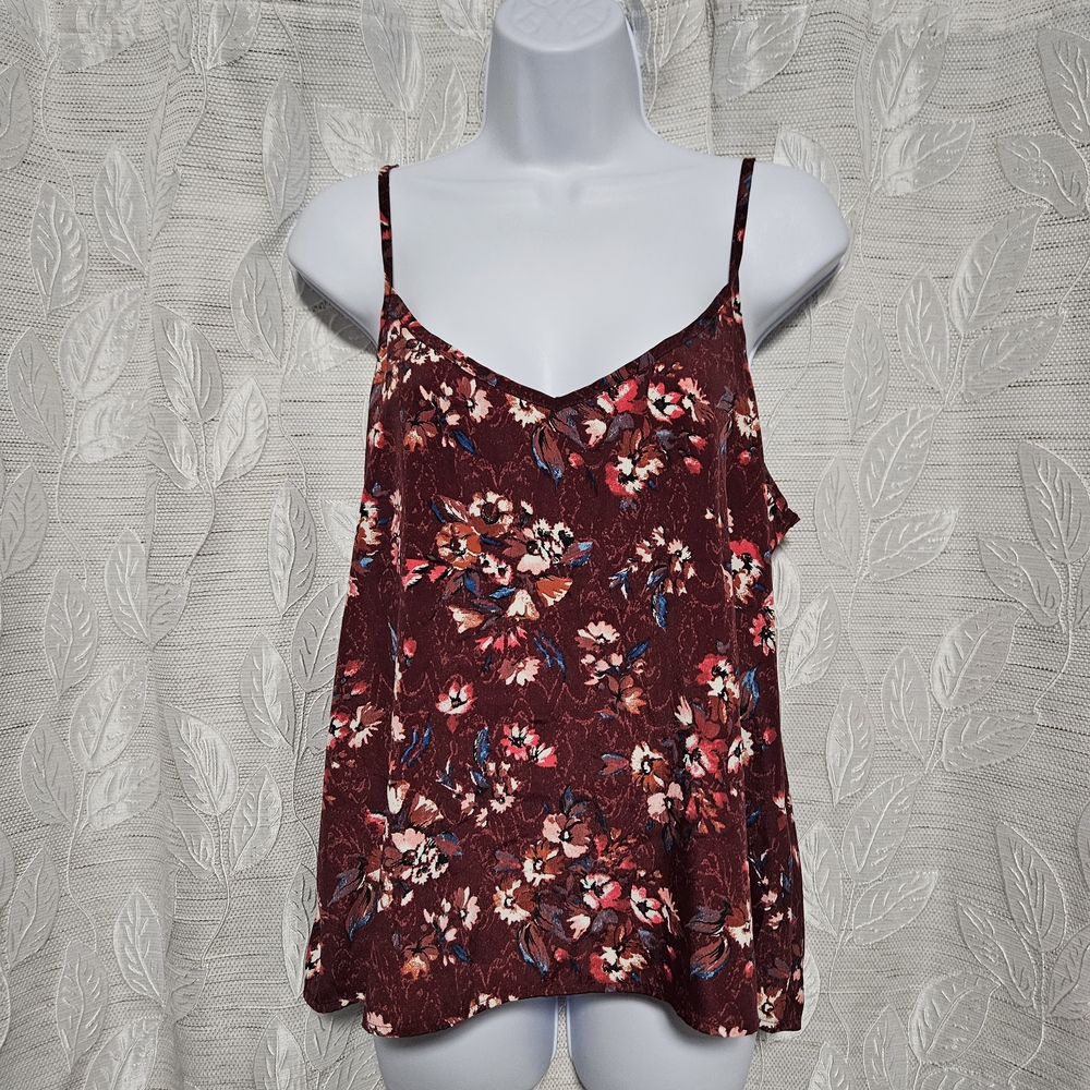 Hollister Floral Camisole in Deep Red